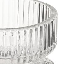Artikel Theelichthouder geribbeld glas decoratief helder Ø9cm H7cm 4 st
