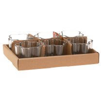 Artikel Theelichthouder glas bloem theelicht glas blauw Ø7,5cm H6cm 6 stuks