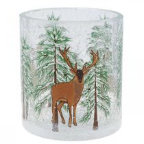Artikel Theelichthouder glas Kerst Crackle theelichtglas H10cm