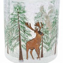 Artikel Theelichthouder glas Kerst Crackle theelichtglas H10cm