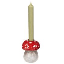Artikel Decoratieve paddenstoel, vliegenzwam, theelichthouder als tafeldecoratie, 9 cm