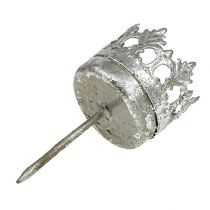 Artikel Waxinelichthouder zilver om op te plakken Ø4cm H9.5cm 4st