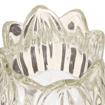 Artikel Theelichthouder tulp theelicht glas met voet helder Ø7cm H16cm 2st