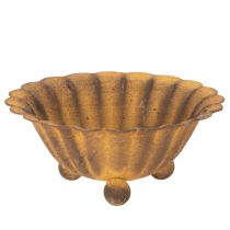 Artikel Vintage theelichthouder, klein schaaltje, roestkleurig metaal, Ø10cm, H4,5cm