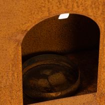 Artikel Kersttheelichthouder, roestige metalen kaarsenhouder, hert, 45x14cm