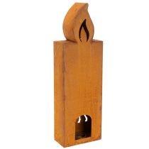 Artikel Kersttheelichthouder, roestige metalen kaarsenhouder, hert, 45x14cm