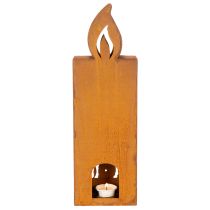 Artikel Kersttheelichthouder, roestige metalen kaarsenhouder, hert, 45x14cm