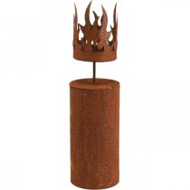 Artikel Theelichthouder kaarsvorm roest decoratie patina metaal H36cm