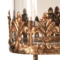 Artikel Theelichthouder met glas om in te steken antiek look goud Ø5,5cm 4 stuks