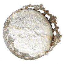 Artikel Theelichthouder met glas om in te steken vintage zilver Ø5,5cm H8cm 4st