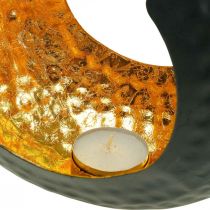 Artikel Theelichthouder zwart goud tafeldecoratie metaal 19×11×17cm