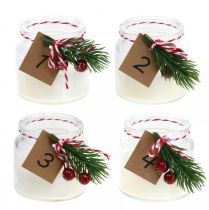 Waxinelichthouder glas Adventskaarshouder glazen pot Ø6cm 4st