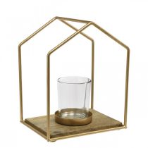 Artikel Lantaarnhuis metaal decoratie waxinelicht kaars glas 20×16×26cm