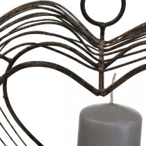 Artikel Waxinelichthouder metaal hangende decoratie roest decoratie hart 22×7×20cm