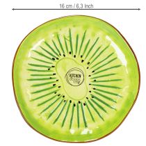 Artikel Ronde keramische borden met kiwi-motief, geschikt voor de eettafel of keuken, 16 cm, 2 stuks