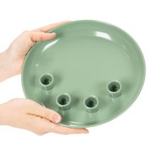 Artikel Adventskrans met kaarsenhouder, groen, met vier kaarsenhouders, 24 cm