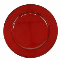 Artikel Decoratief bord rood/zwart Ø22cm