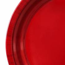 Artikel Decoratief bord van metaal rood met glazuureffect Ø30cm