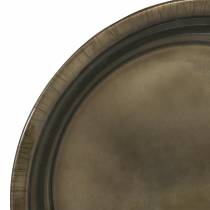 Decoratief bord van glanzend brons metaal Ø40cm
