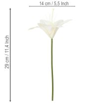 Artikel Kunstmatige witte tijgerlelies voor vazen en bloemstukken, bosje van 6 bloemen (29 cm).