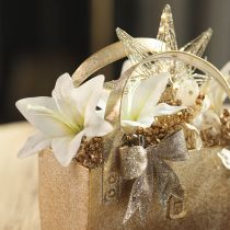 Artikel Kunstmatige witte tijgerlelies voor vazen en bloemstukken, bosje van 6 bloemen (29 cm).