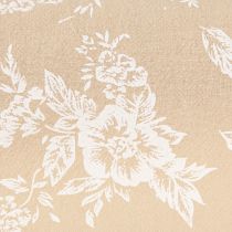 Artikel Tafellint met bloemen tafelloper katoen beige 15cm 3m