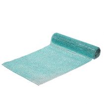 Artikel Tafelloper met pailletten turquoise B25cm L228cm