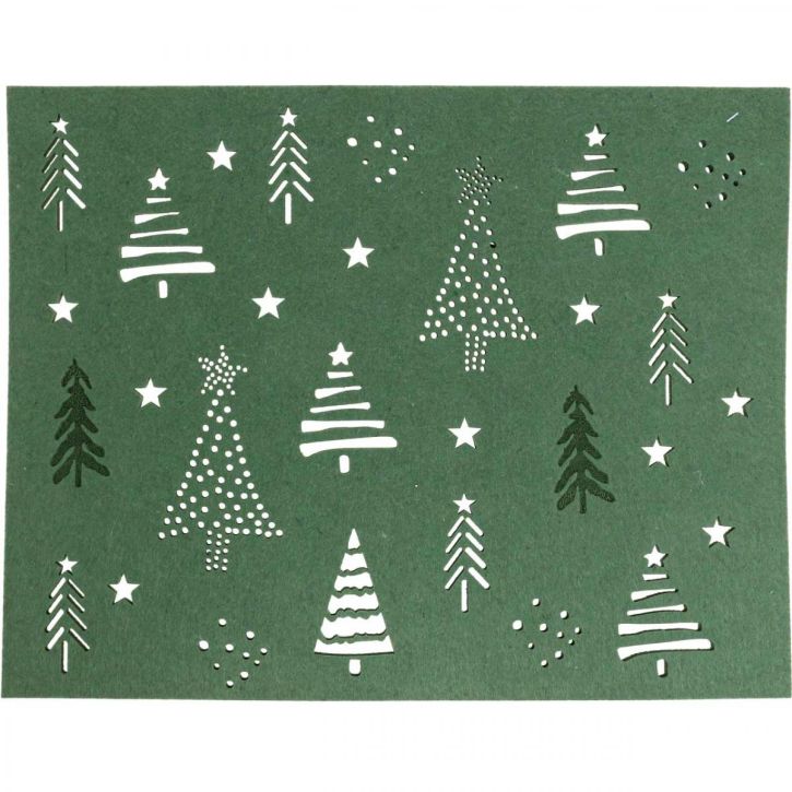 Artikel Placemat Kersttafeldecoratie groen vilt 45×35cm 4st