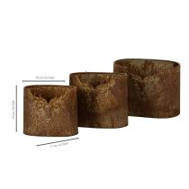 Artikel Bloempotten met hertenmotief, ovaal, rustiek, metalen set van 3, 24 cm