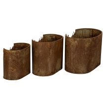 Artikel Bloempotten met hertenmotief, ovaal, rustiek, metalen set van 3, 24 cm