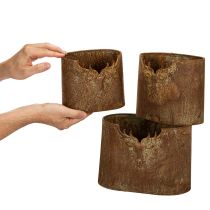 Artikel Bloempotten met hertenmotief, ovaal, rustiek, metalen set van 3, 24 cm