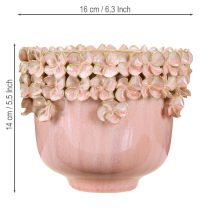 Artikel Bloempot Keramiek Roze – Elegante plantenpot met bloemendecoratie Ø16cm