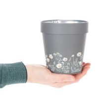 Artikel Bloempot met bloemenpatroon voor moderne huis- en zomerse balkondecoratie, 13 cm, 4 stuks