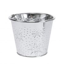 Pot met sneeuwvlokken Ø12,5cm H10cm 4st