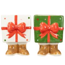 Artikel Keramische kerstdecoratie plantenbak cadeau-ontwerp met schattige voetjes