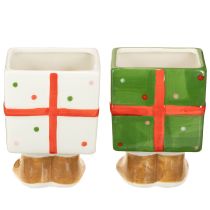 Artikel Keramische kerstdecoratie plantenbak cadeau-ontwerp met schattige voetjes