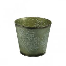 Artikel Bloempot met herfstdecoratie, metalen decoratie, herfstplanter groen Ø18.5cm H17cm