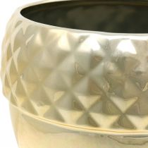 Artikel Keramische plantenbak eikel gouden kerstdecoratie Ø18cm H16.5cm