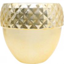 Artikel Keramische plantenbak eikel gouden kerstdecoratie Ø18cm H16.5cm