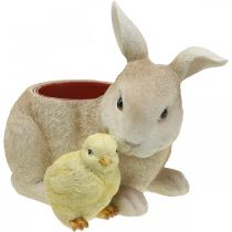 Paasdecoratie voor planten, konijn en kuiken, lente, plantenpot H24cm L30cm