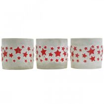 Artikel Keramische decoratie sterpatroon, plantenbak, betonlook, adventsdecoratie Ø10.5cm H9.5cm 3st