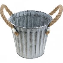 Artikel Sierpot met handvatten, metalen cachepot, sierpot voor opplant Ø14.5cm