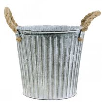 Artikel Sierpot voor opplant, metalen pot met handvatten, metalen decoratie Shabby Chic Ø21.5cm