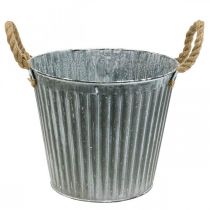 Artikel Plantenbak, sierpot met handvatten, metalen plantenpot Ø25,5cm