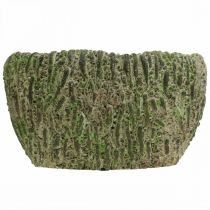 Artikel Plantenbak beton ovaal antiek look groen, bruin 24×14×13cm