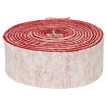 Artikel Tweekleurig potscharnier gemaakt van 100% wol als decoratief viltlint, wit/rood, 7,5 cm breed, 5 m lang