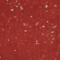 Viltlint rood met stippen, decolint, potlint, wolvilt roestrood, wit 15cm 5m