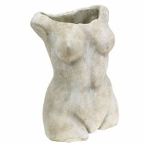 Bloempot torso vrouw grijs 19 × 13,5cm H27cm