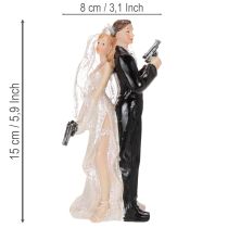 Artikel Taarttopper bruid en bruidegom 15,5 cm