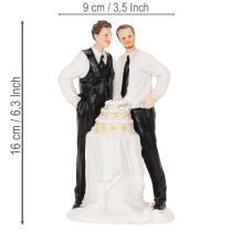 Artikel Taarttopper van een mannelijk stel met taart, 16,5 cm